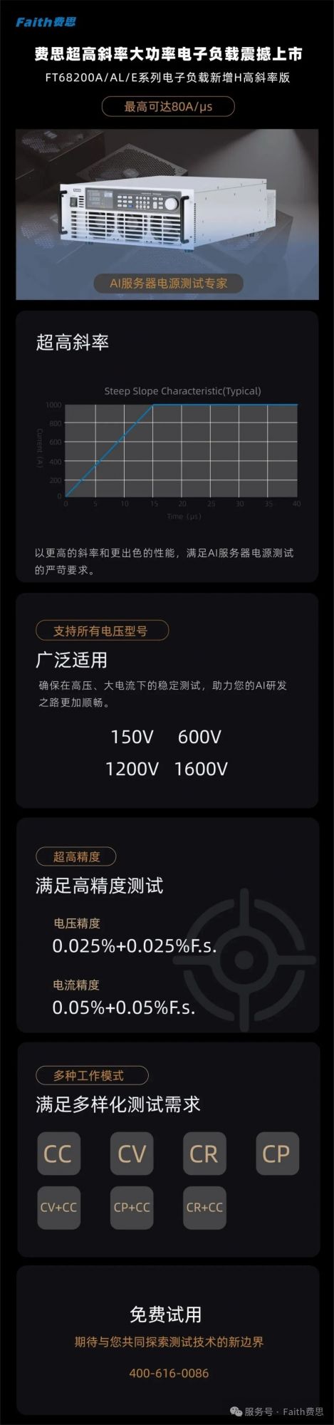 費思超高斜率AI服務(wù)器電源測試專用電子負(fù)載-H系列發(fā)布 費思超高斜率AI服務(wù)器電源測試專用電子負(fù)載-H系列發(fā)布